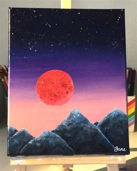 Moon Acrylic Painting Easy Hilaria Bain