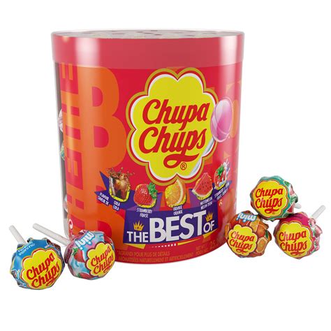 Buy Chupa Chups Candy Lollipops Drum Display 60 Count 5 Assorted