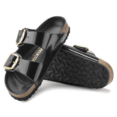 Birkenstock Arizona Big Buckle Sandal High Shine Black Natural Patent Leather