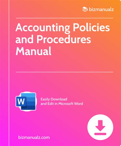 Accounting Policies And Procedures Manual Bizmanualz