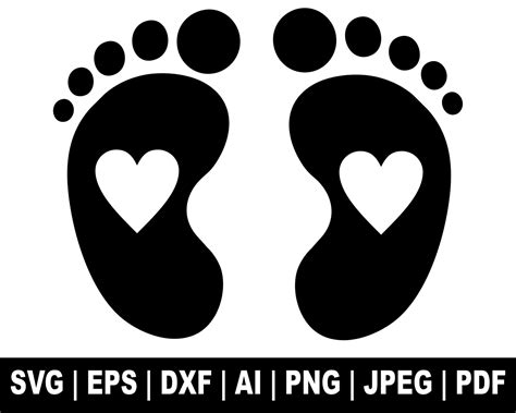 Baby Footprint Svg Baby Feet Svg Footprint Svg Baby Heart Etsy Canada