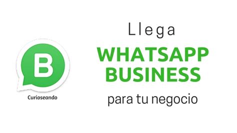 Llega Whatsapp Business Especial Para Tu Negocio Curioseando
