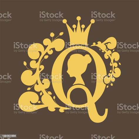 Vintage Queen Silhouette Medieval Queen Profile Stock Illustration