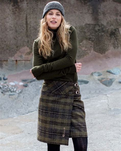 How To Style Plaid Wool Kilt Skirts Womens Plaid Fashion Kilt