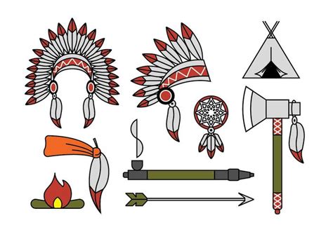 Indian Chief Mascot And Headdress Vectors 129800 Vector Art At Vecteezy