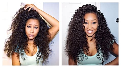 Hairstyles for natural hair of middle length. Defining your Curly Hair Extensions - YouTube