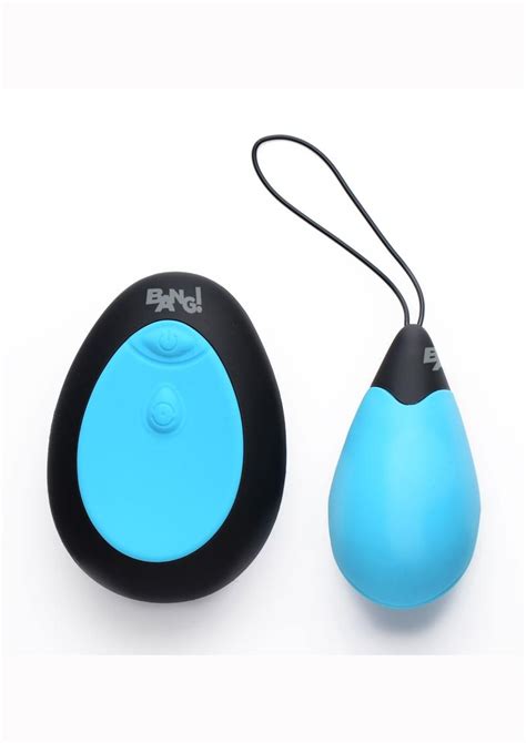 Bang 10x Rechargeable Silicone Vibrating Egg With Remote Control Blue Love Bound