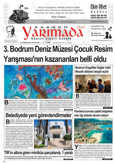 04 Haziran 2022 tarihli Bodrum Yarimada Gazete Manşetleri