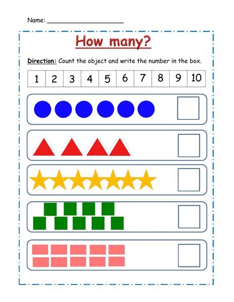 Counting Numbers Practice Test Counting Test For Kindergarten