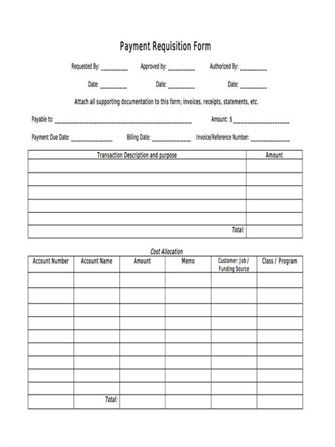 Free 7 Payment Requisition Forms In Pdf Ms Word Excel Riset