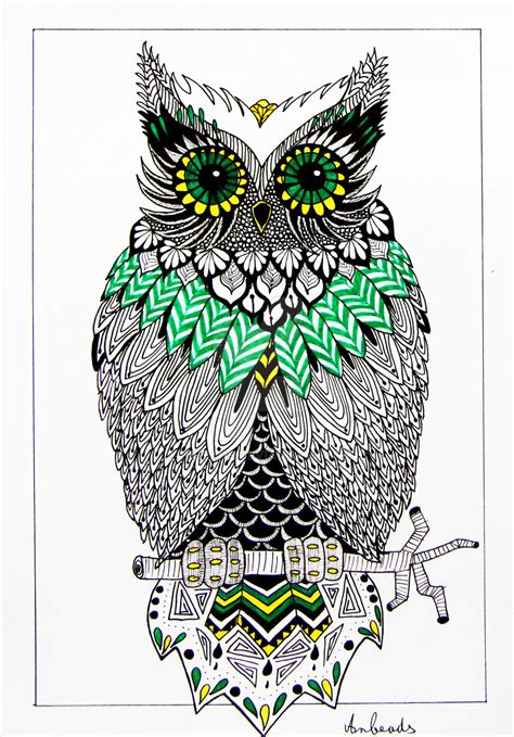 Zentangle Owl By Anbeads On Deviantart