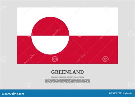 Greenland Flag And Information Text Poster Vector Stock Vector