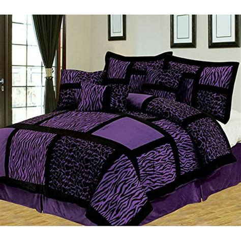 Empire Home Safari 8 Piece Purple Queen Size Comforter Set Walmart