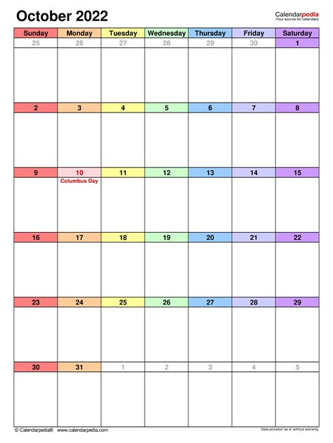 Free monthly may calendar 2021. October 2022 - calendar templates for Word, Excel and PDF