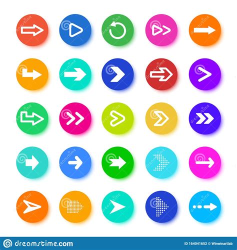 Arrows Button Circle Elements With Arrow Icons Pointer Arrow Sign For