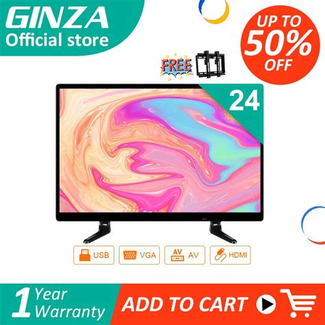 Ginza 24 Inch Led Tv Flat Screen Extra Slim With Tv Bracketscreen Size