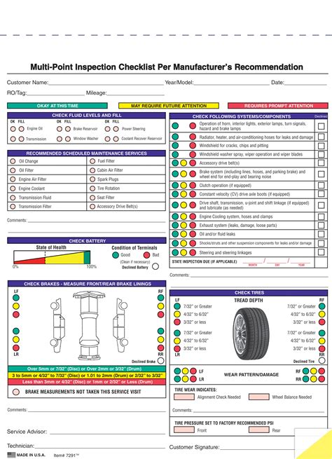 This allows commercial motor vehicle owners to meet state and federal requirements with one inspection. vehicle inspection form #7291 | AutoDealerSupplies.com is ...