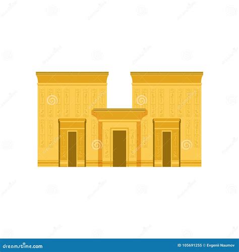 Egypt Temple Ancient Egyptian Building Vector Illustration Stock