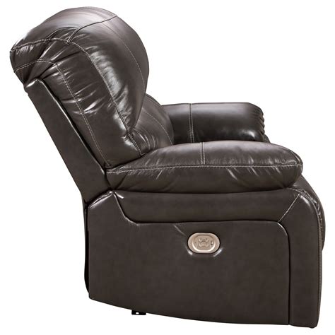 Signature Design By Ashley Hallstrung Leather Match Power Wide Recliner