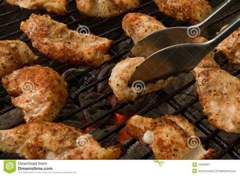 Maybe you would like to learn more about one of these? Grilled Chicken Tenders On A Charcoal Grill Stock Image ...
