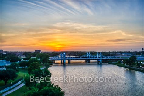 Waco Brazos River Bridge Sunset