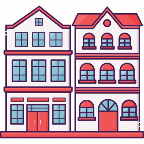 House Resident Residential Town Townhouse Icon Download On Iconfinder
