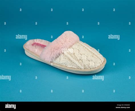 White Womans Slipper Stock Photo Alamy