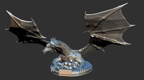 Game Of Thrones Dragon Bust With Skulls High Detail 3d