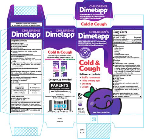 Dailymed Dimetapp Cold And Cough Brompheniramine Maleate