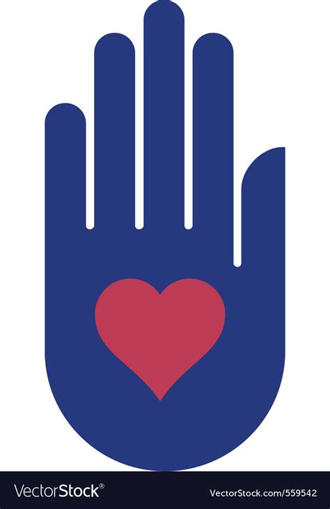 human hand holding heart royalty free vector image