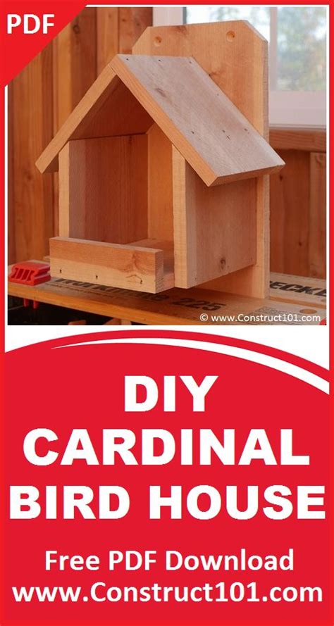 Songbird essentials fat cardinal bird house se3880304 free birdhouse plans for cardinals best of cedar wren hanging luxury diy red design alex finney enesco jim s heartwood creek. Cardinal Nesting Shelter Bird House Plans - PDF Download ...