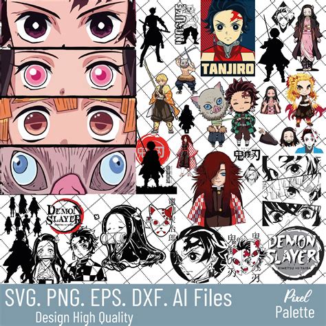 Palette Design Svg Demon Slayer Silhouette Studio Extract Pixel