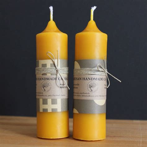 100 Bee Pure Beeswax Pillar Candles Etsy Denmark