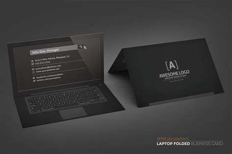 Laptop Business Card Black Edition Business Card Black Business