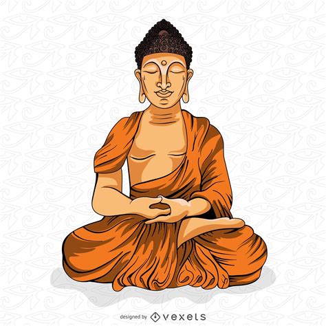 Buddha Meditating Illustration Vector Download
