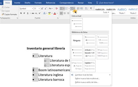 Word 2016 Listas Multinivel