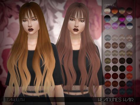 Sims 4 Ccs The Best Headlines Hair By Leahlillith