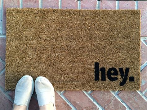 Hey Welcome Mat Custom Doormat Funny Doormat Cute Etsy Funny