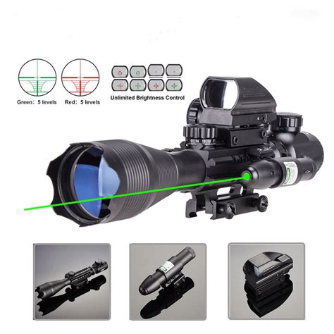 Tac 1 4 16x50 Illuminated Reticle Package 4 Mode Dot Sight And Green