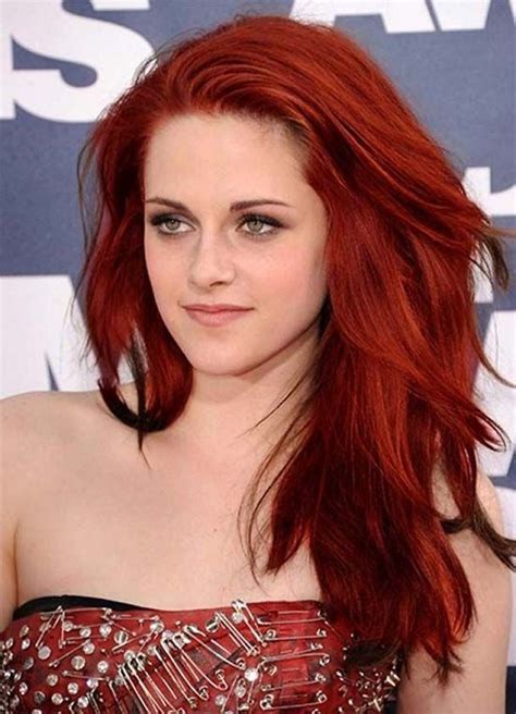 actress kristen stewart attends the 2011 mtv movie awards on june 5 hair color auburn red
