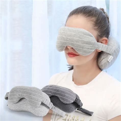 Multifunctional 2 In 1 Travel Neck Pillow And Eye Mask Set For Airplane