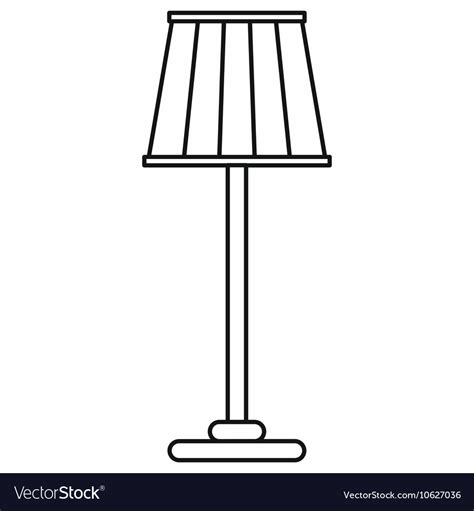 Floor Lamp Icon In Outline Style Royalty Free Vector Image