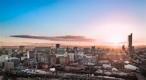 Skyline Of Manchester England At Dawn Facing East 3800 X 2093 City