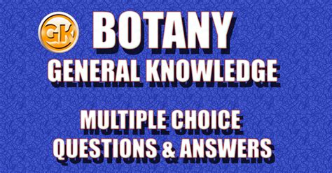Botany Multiple Choice Questions Mcqs And Answers Botany