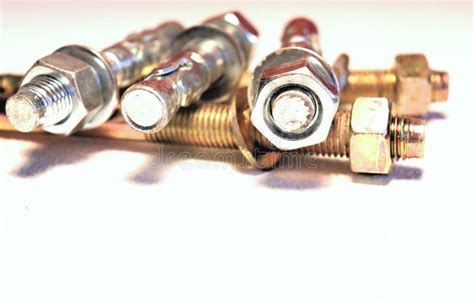 Anchor Bolts Nuts And Washers Stock Photo Image Of Metallic