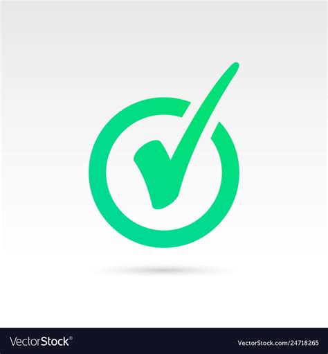 Green Check Mark Icon In Circle Tick Symbol Vector Image