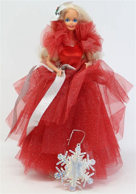 vintage barbie doll mattel 1st happy holidays 1988 barbie w red gown 1703 731451856648 ebay