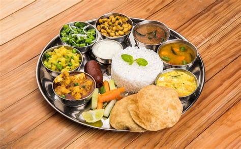 Premium Photo Indian Or Hindu Veg Thali Also Known As Food Platter Is