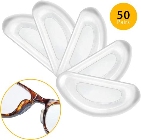 50 Pairs Eyeglass Nose Pads Soft Silicone Nose Pads Anti