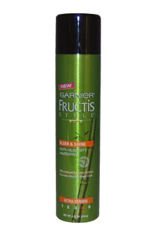 Garnier fructis sleek & shine hairspray wraps hair strands to create an instant barrier against frizz for an ultra strong hold that gives your hair shine and smoothness. Fructis Sleek & Shine Anti-Humidity Hair Spray by Garnier ...
